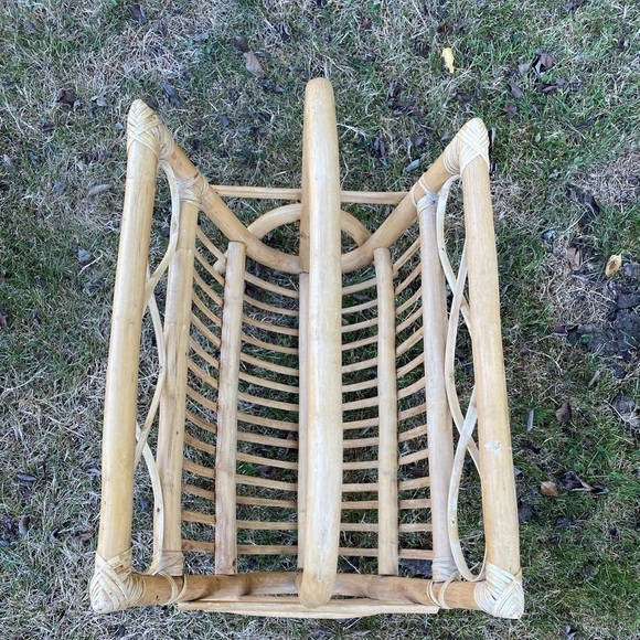 RATTAN Wicker Magazine Rack Holder Boho Style - Picture 5 of 7